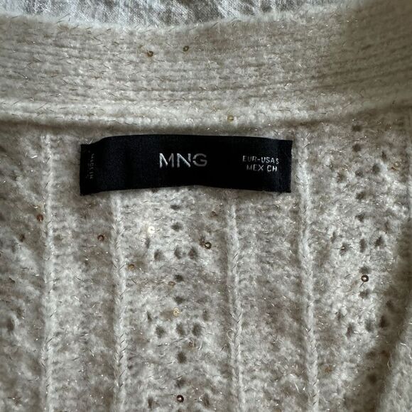 Mango Billy Paillettes Knit Cardigan S - Picture 8 of 9